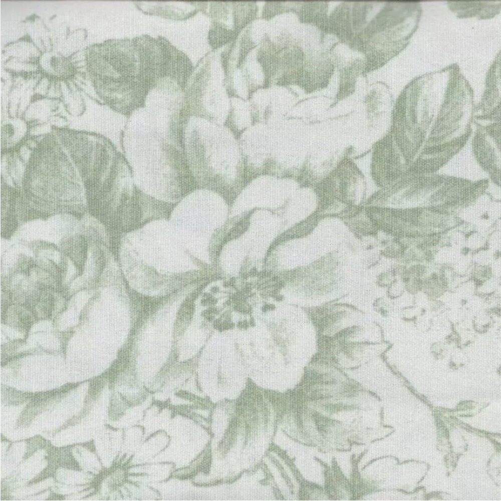 Laura Ashley Wedding Floral Bouquet Sage Green Fabric Shower Curtain - 72" x 72"